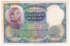 1931 Spain 50 Pesetas 6563380 Paper Money Banknotes Currency