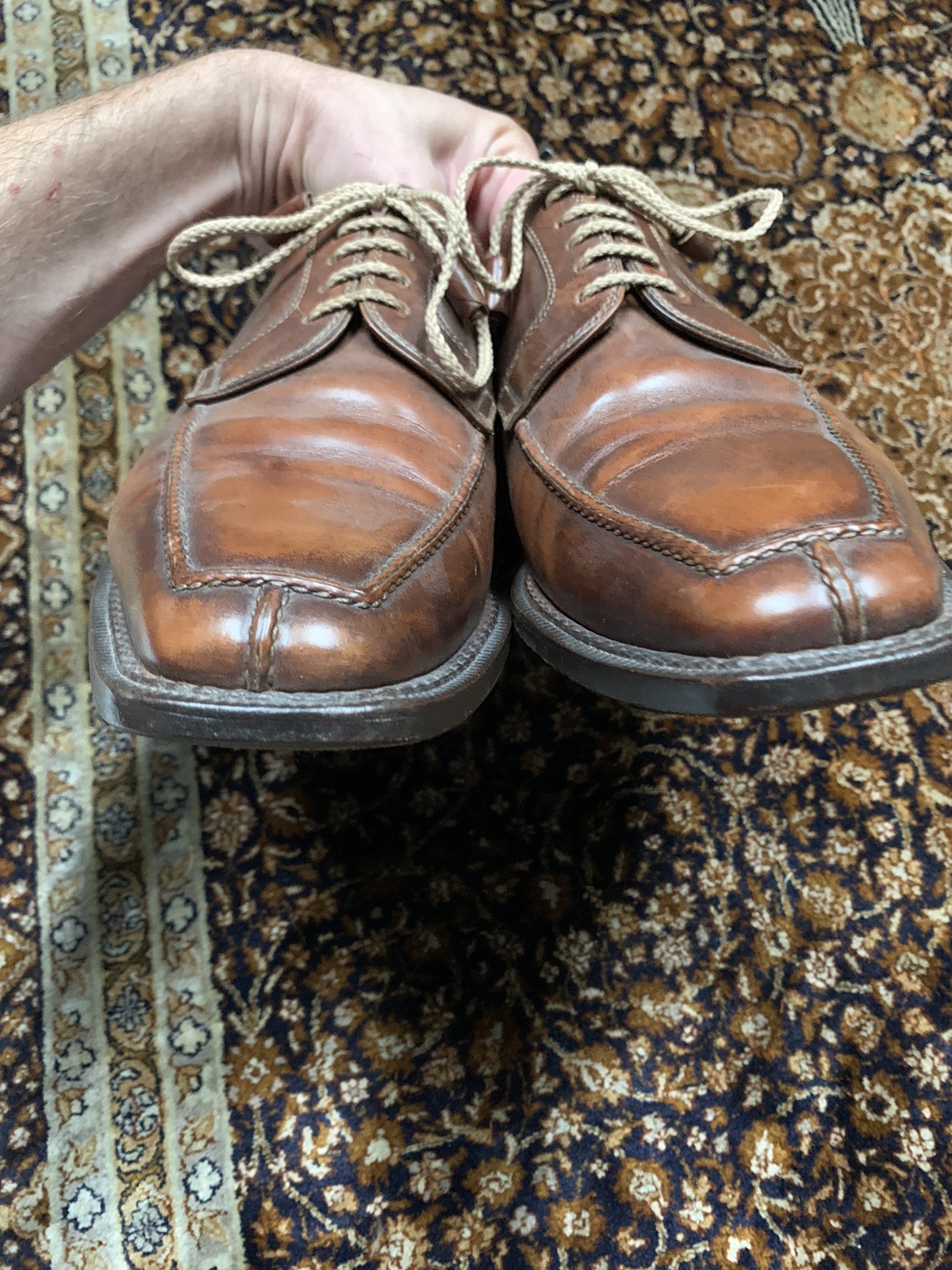 Stefanobi Stefano Branchini Leather Derbies Patina Br… - Gem