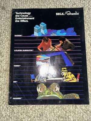1982 Sega Gremlin Zaxxon 005 Frogger Turbo Eliminator Sales Brochure Catalog