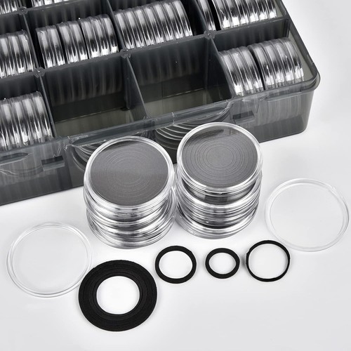 84 Stück 46 mm Münzkapseln, mit Schaumdichtung und Kunststoff Aufbewahrung Organizer... - Bild 7 von 8