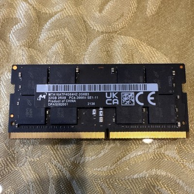 Micron 32GB DDR4 SO-DIMM PC4-2666V Laptop RAM 260-Pin MTA16ATF4G64HZ-2G6B3