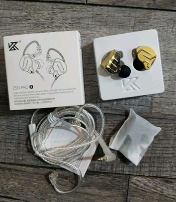 イヤホン iPhone8  headphone  box  judenki  gold KZ ZSN Pro X Earbuds Wired Headphones, 3.5mm Jack, W/ Mic | eBay