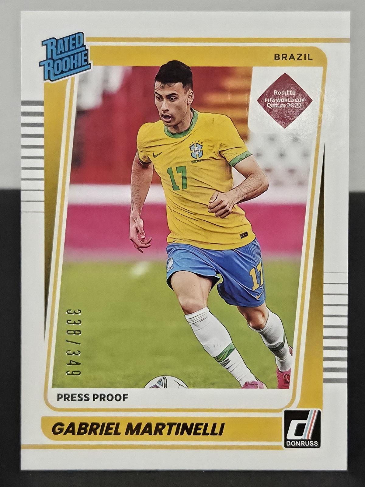 Gabriel Martinelli 2021-22 Donruss #182 Press Proof Gold #/349 Rookie