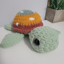 Crochet Sea Turtle Sunflower , Handmade With Love Cute Gift Animal Turtle