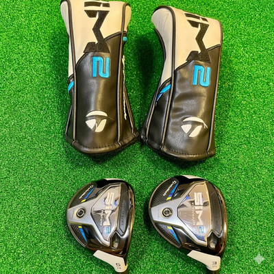 Set of 2, TaylorMade SIM2 Titanium 3-15° & 5-19° Fairway Wood RH Head Only w/HC