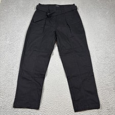 NWT Banana Republic Pants Women 8 Black High Rise Tapered Twill Belted Pocket