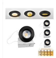 4 Pack 3 Inch Black Recessed Lighting LED, Gimbal LED Recessed Light, 5 CCT