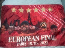 Liverpool FC signed European final 2022 flag. LFCW squad autographs.