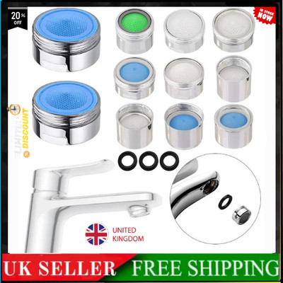 Wassersparender Wasserhahn Belüfter Wasserhahn männlich weiblich Düse Auslauf Ende Diffusor Filter UK.