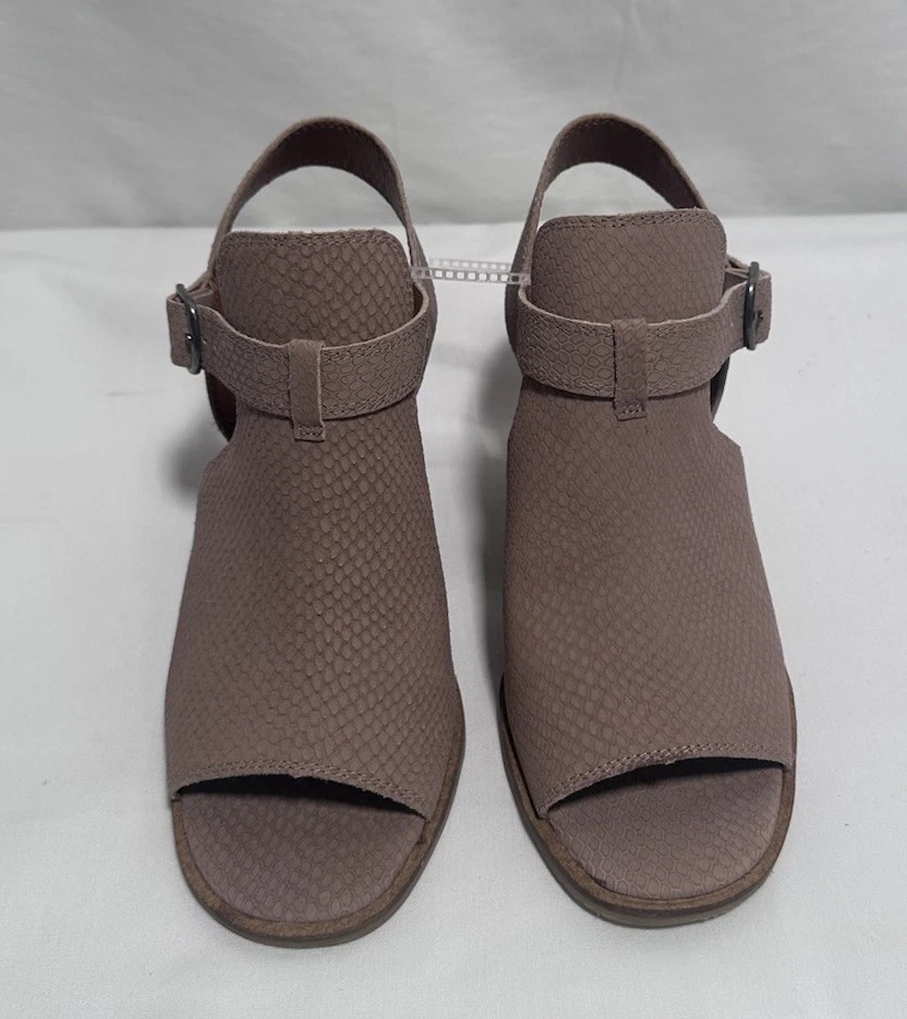 Lucky Brand Botín Sandalia Zapatos Bota 7.5M Peep Toe Gamuza Cuero Foto 3 de 4