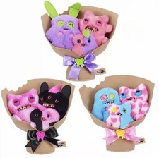 Full Set of 3 Official Fuggler Fugg Bouquets Plush Monsters Funny Ugly Teeth