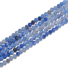 Gadient Blue Aventurine Faceted Round Beads Size 4mm 15.5'' Strand 4mm 