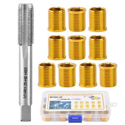Kakalote Spark Plug Thread Repair Kit, High Speed Steel Tap Spark Plug M12x1.2
