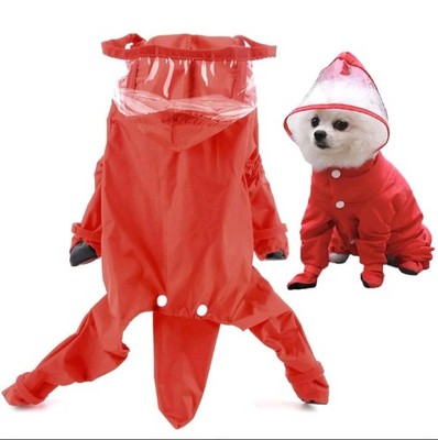 XXL Waterproof Dog Raincoat Hooded with Boots for Large Dogs Red
