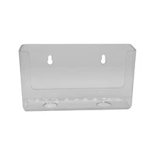Clear Acrylic Wall Mount 6" Wide Bi-Fold Brochure or Postcard Holder