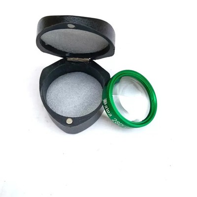 28D Double Aspheric Lens For Eye Clinic & Hospital Use Green Color With Case
