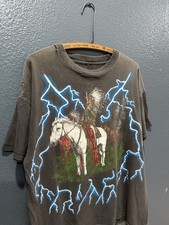 Vintage 90  s American Thunder Native American Black Lightning Tee Shirt Large