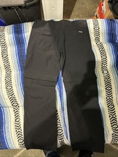 Eddie Bauer Pants Mens 38x32 Convertible Tech Outdoor Hiking Stretch Nylon Black