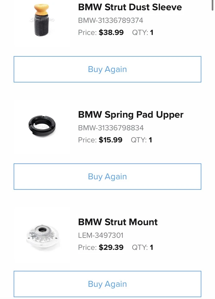 Nuevo BMW 650i/640i xDrive 2014 puntales delanteros + kit de herrajes OEM (sin resortes) Foto 4 de 4