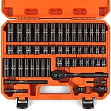 50-Piece 3/8 Drive Impact Socket Set, Standar...