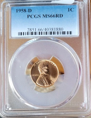 1958 D Lincoln Wheat Cent PCGS MS66 RD