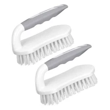  Scrub Brush, Heavy-Duty Scrub Brushes for Cleaning with 2-pack Grey White
