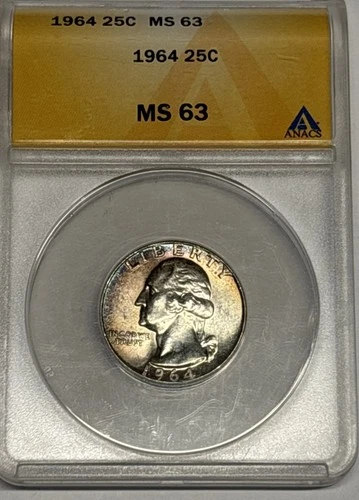 1964 Washington Quarter - ANACS MS63
