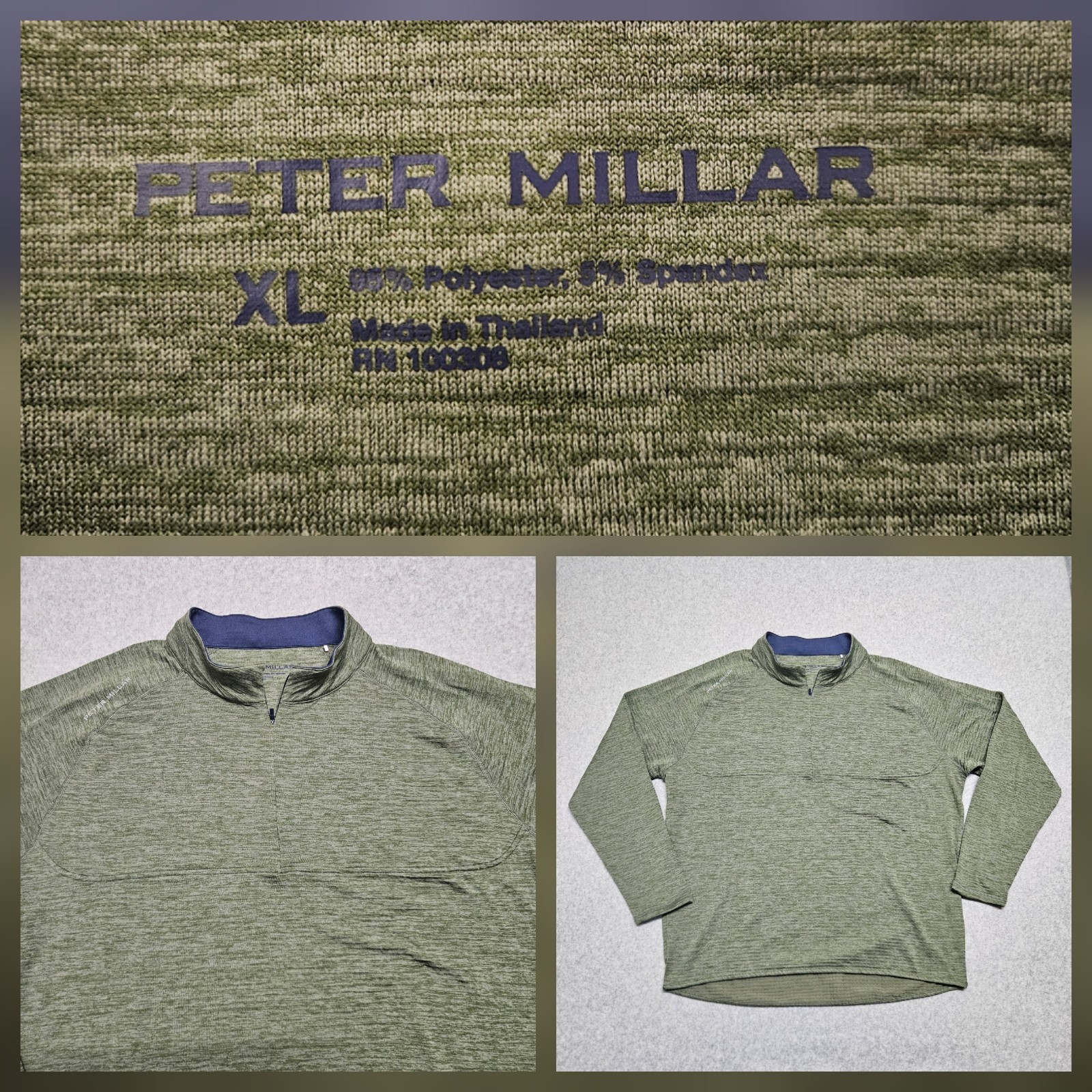 Peter Millar Olive Leaf Maven Performance Quarter… - image 1