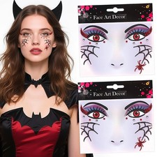 Halloween Face Stickers Glitter Spider Temporary Tattoo Self-Adhesive Spider ...