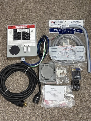 #ad GEN TRAN 3016 GENERAC GENERATOR SAFETY TRANSFER SWITCH KIT 3750 WATTS POWER CORD $245.85