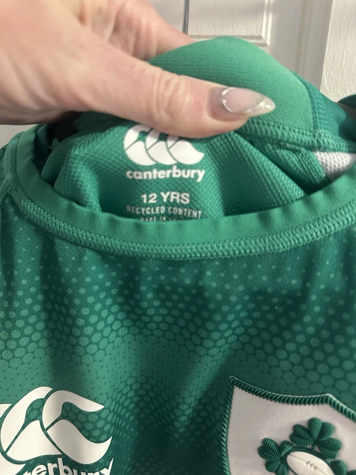 Canterbury Ireland Rugby Home Jersey Green Youth IRFU Vodafone Size 12 - Image 4 of 4
