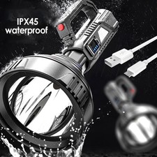 Rechargeable Camping Hunting Flashlight Handheld LED Spotlight Torch Searchlight