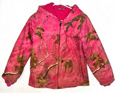 Carhartt Pink Camo Jacket Girls L 14 Realtree Duck Canvas Hooded Full Zip Xtra