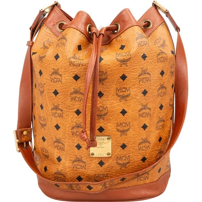 MCM Monogram Visetos Drawstring Bucket Crossbody Bag Tasche - Bild 1 von 4