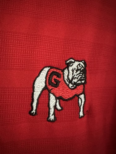 University Of Georgia Champion Mens L Red Polo Shirt UGA Bulldogs Football NWT - Picture 5 of 6