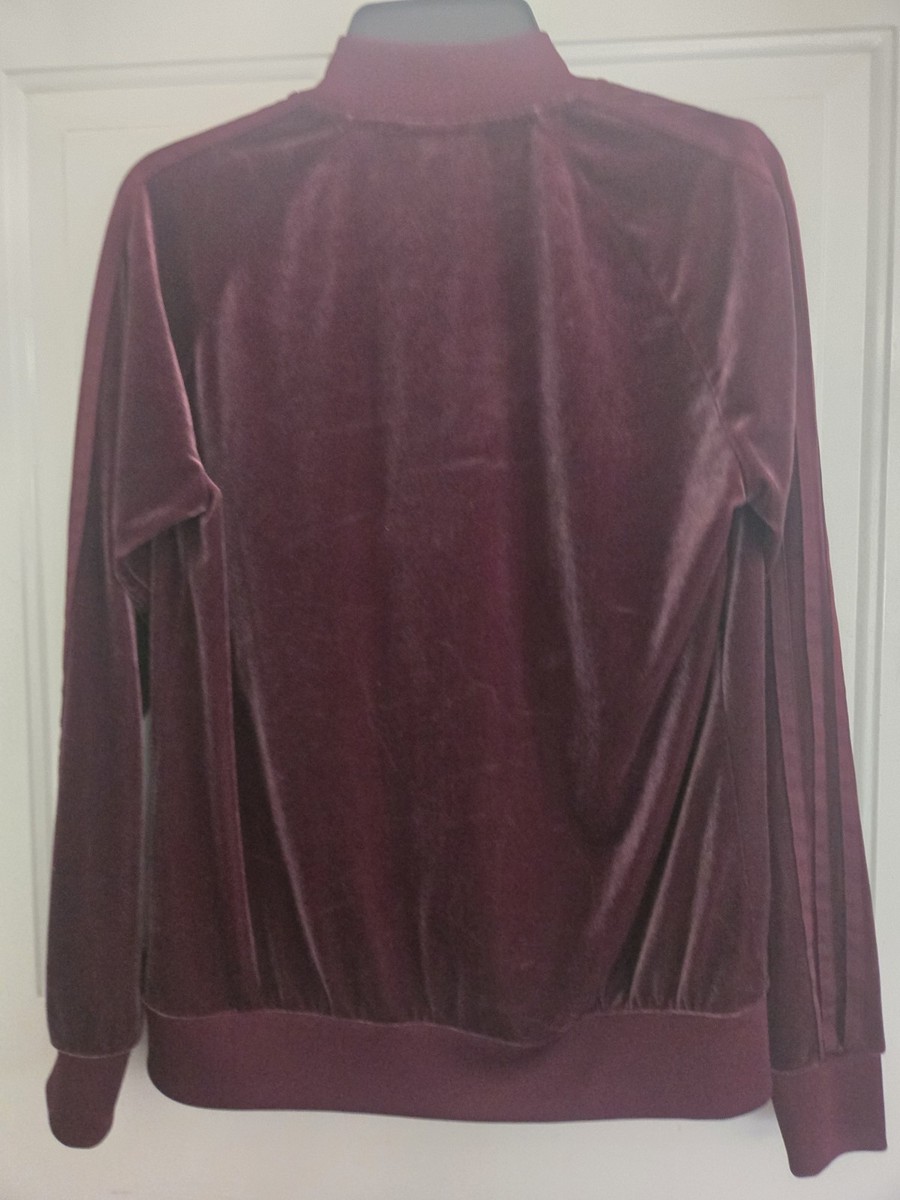 adidas Red Velvet Velour Full Zip Track Jacket Large | eBay