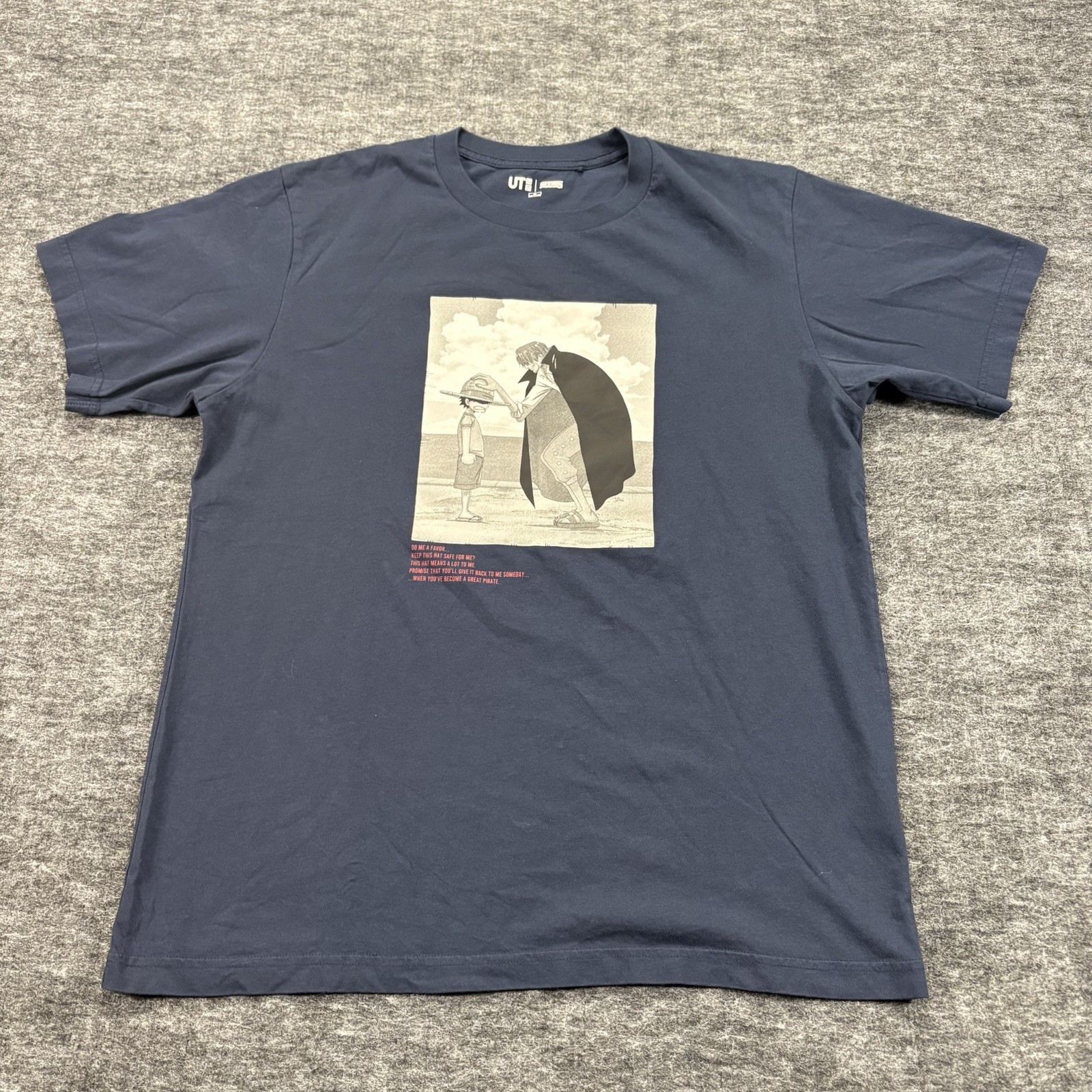Uniqlo UT One Piece Anime T Shirt Mens M Navy Blue Luffy Shanks Graphic