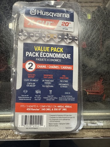 Husqvarna X-Cut SP33G 18 Zoll Motorsägenkette, 2er Pack, 0,325" Teilung, 0,050" Stärke - Bild 1 von 5