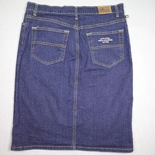 Vintage Polo Ralph Lauren Pencil Skirt Womens 12 Y2K jean denim pockets logo