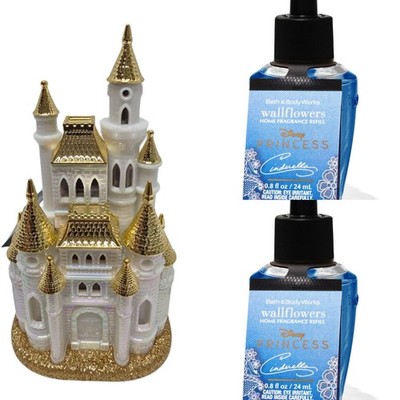 Disney Cinderella Bath & Body Works Wallflower Castle Plug + 2 Fragrance Refills
