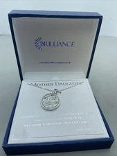 Mother Daughter Necklace 18" Fine Silver Plated with Swarovski® Crystals - NEW