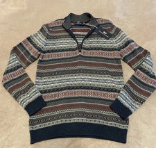 NWT Boys Vineyard Vines Fairisle Sweater 1/4 Zip Youth Large