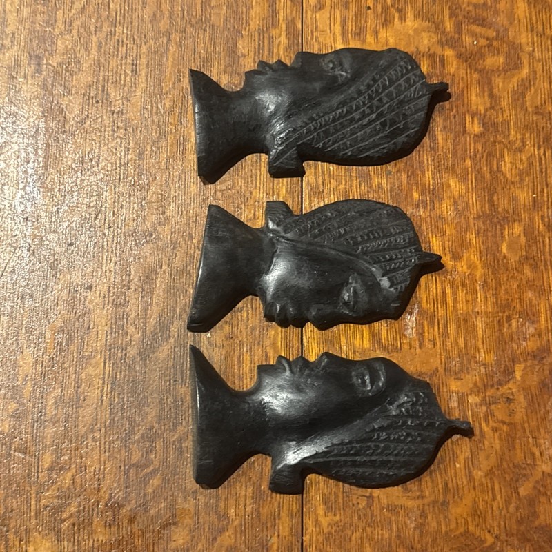 Hand Carved Ebony African Set South Africa Tribal Wall Art Home Decor