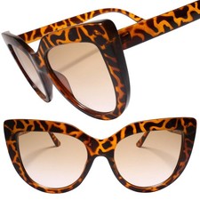 Classy Vintage Fashion Womens Tortoise Light Tinted Lens Cat Eye Sunglasses