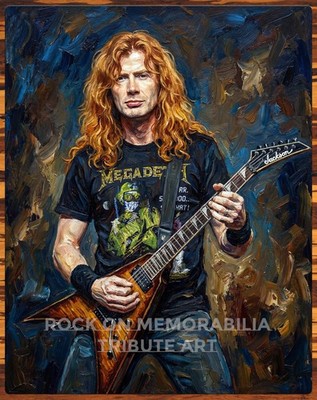 Dave Mustaine   Tribute Art   Premium Aluminum Metal Sign   11 x 14