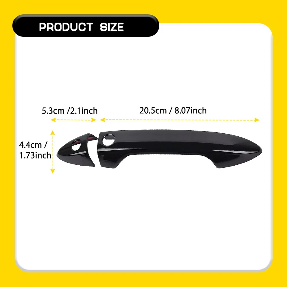 Cubiertas de manija de puerta negras brillantes para Honda Pilot 2016-22 con llave inteligente delantera 4-40X Foto 4 de 4