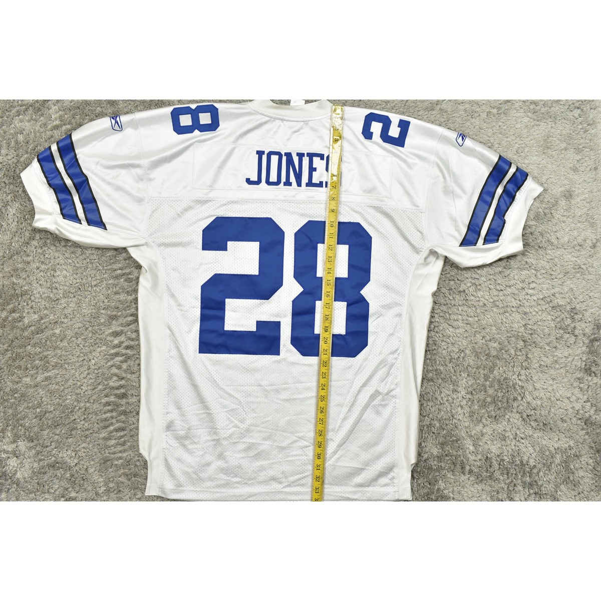 Reebok White NFL Football Jersey Size 52 Jones #28 On Field