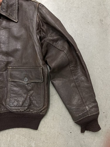 Vintage Original ANJ-3 Leather Flight Jacket Goatskin 1940s 48 A-2 US Navy USAAF - Picture 5 of 19