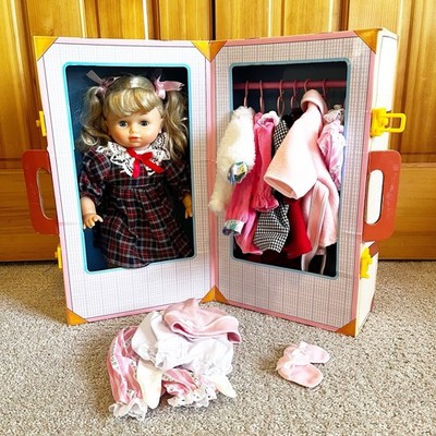 Lotus Onda Blonde Hair Blue Eyed Doll w/Clothing & Suitcase Trunk Vintage 1995