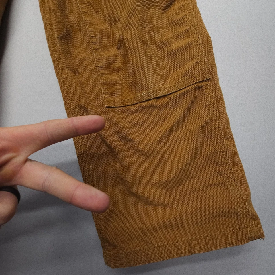 Pantalones Carhartt Niños Talla 7 Babero Lona Doble Rodilla Marrón 100% Algodón Foto 3 de 4
